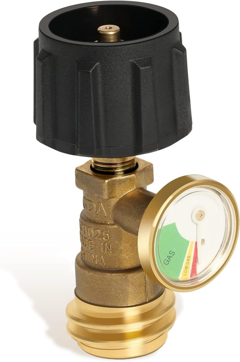 Empava Gas Grill 5-40lbs 3 Temperatures Scale, Colored & Reliable, Propane Tank Gauge Level Indicator QCC1/Type-1 Connection CSA Certified, Black