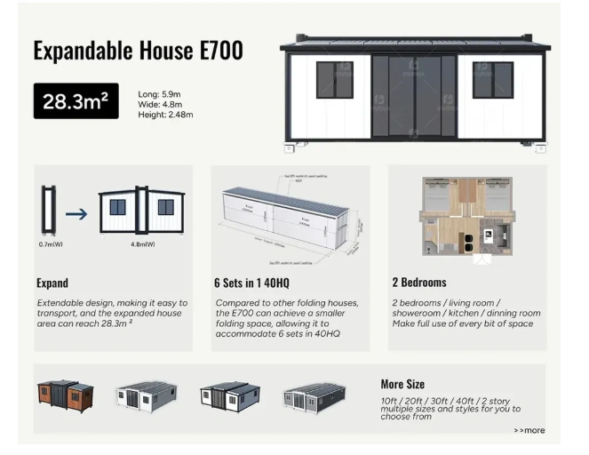 IPARWA E700 Container House Prefab Expandable House With Solar Panel - Image 2