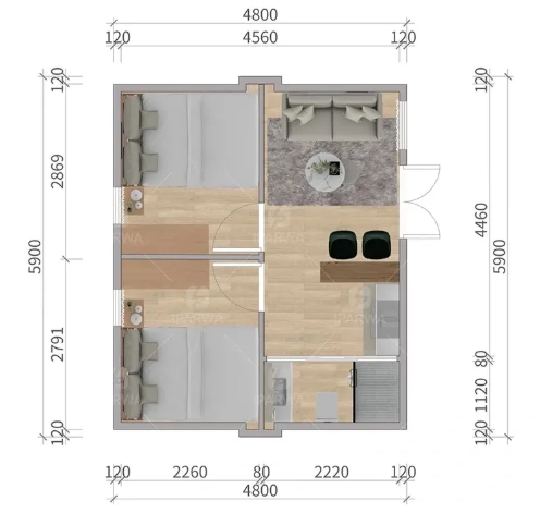 IPARWA E700 Container House Prefab Expandable House With Solar Panel - Image 4