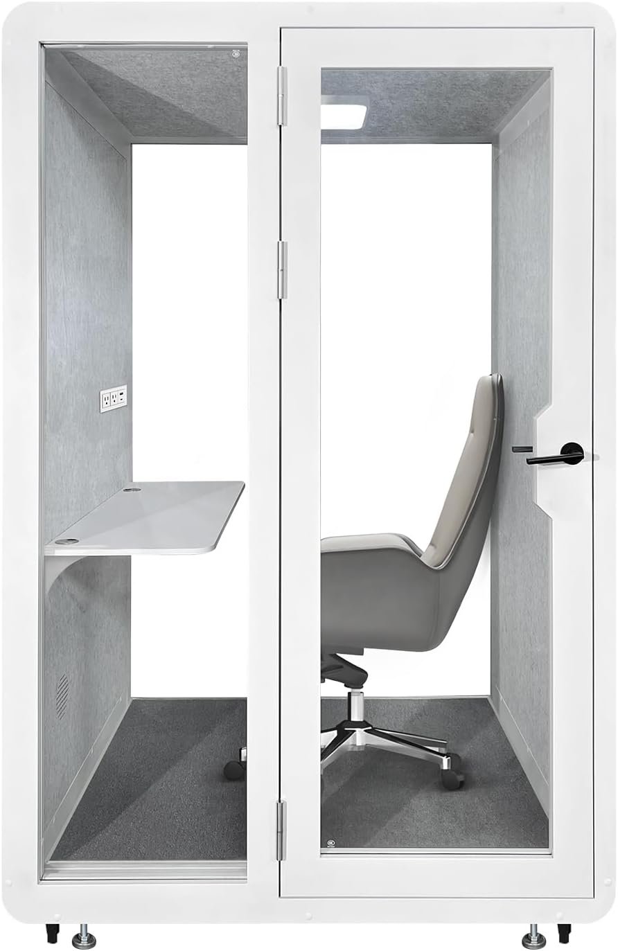 Soundproof Office Pod Booth, Quiet Meeting Pod with Acoustic Panels, Portable Modular Pod, Privacy Booth for Private Phone Calling, One to Two Person...