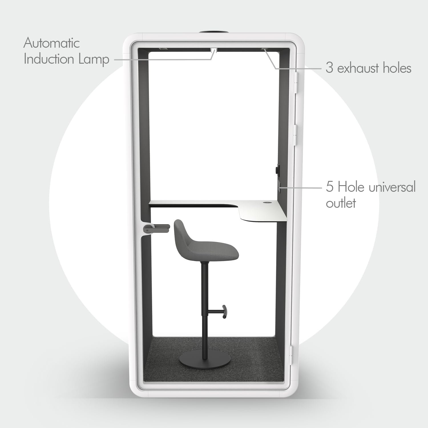 Quiet Meeting Pod with Acoustic Panels, Office Soundproof Booth with Furniture, Portable Removable Working Booth for Private Phone Calling, Study,... - Image 4