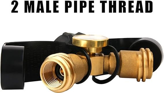 Solimeta Dual Propane Tank Connection, Propane Tank Y Splitter Adapter with Gauge, Level Indicator, Gas Pressure Meter for RV Camper, Cylinder, BBQ Gas Grill - Image 4
