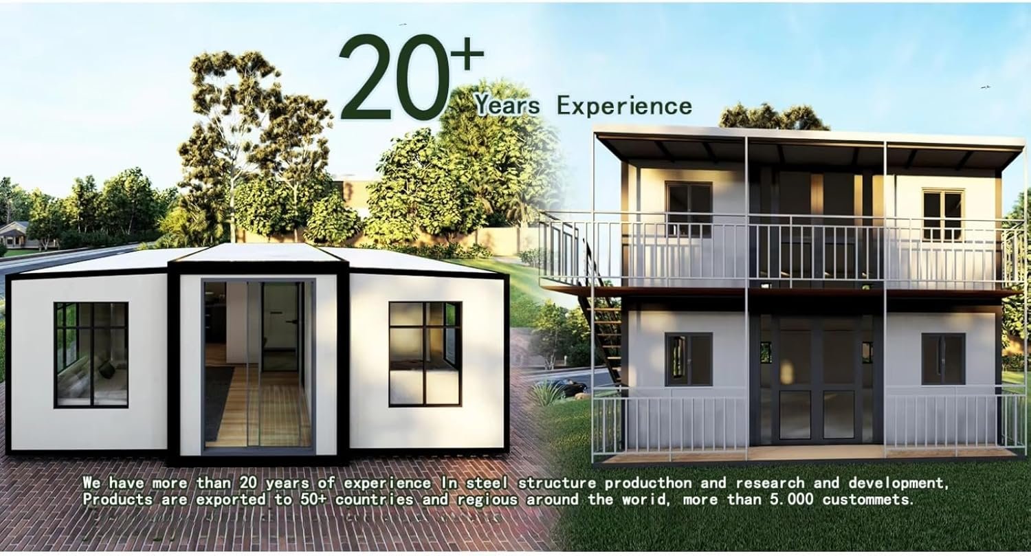 2-Story Prefab Tiny Home for Sale - Expandable Container House Villa with 3/4/5 Bedrooms,1 Kitchen & 2 Bath Foldable Modular Tiny Home Kit for Family Living - Image 4