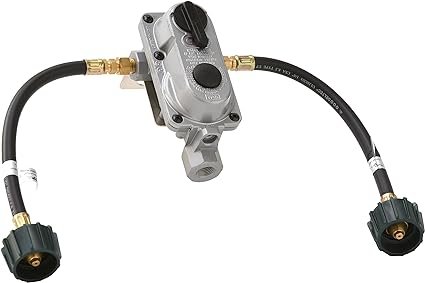 Flame King (KT12ACR6a) 2-Stage Auto Changeover LP Propane Gas Regulator With Two 12 Inch Pigtails For RVs, Vans, Trailers