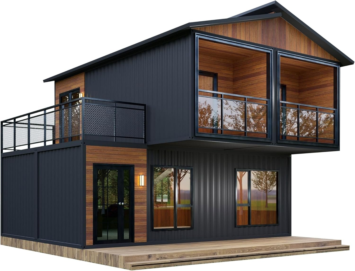 Barn Homes Flat Pack Double Story House - Foldable Tiny Home, 20ft & 40ft, Mobile & Modular - Image 3