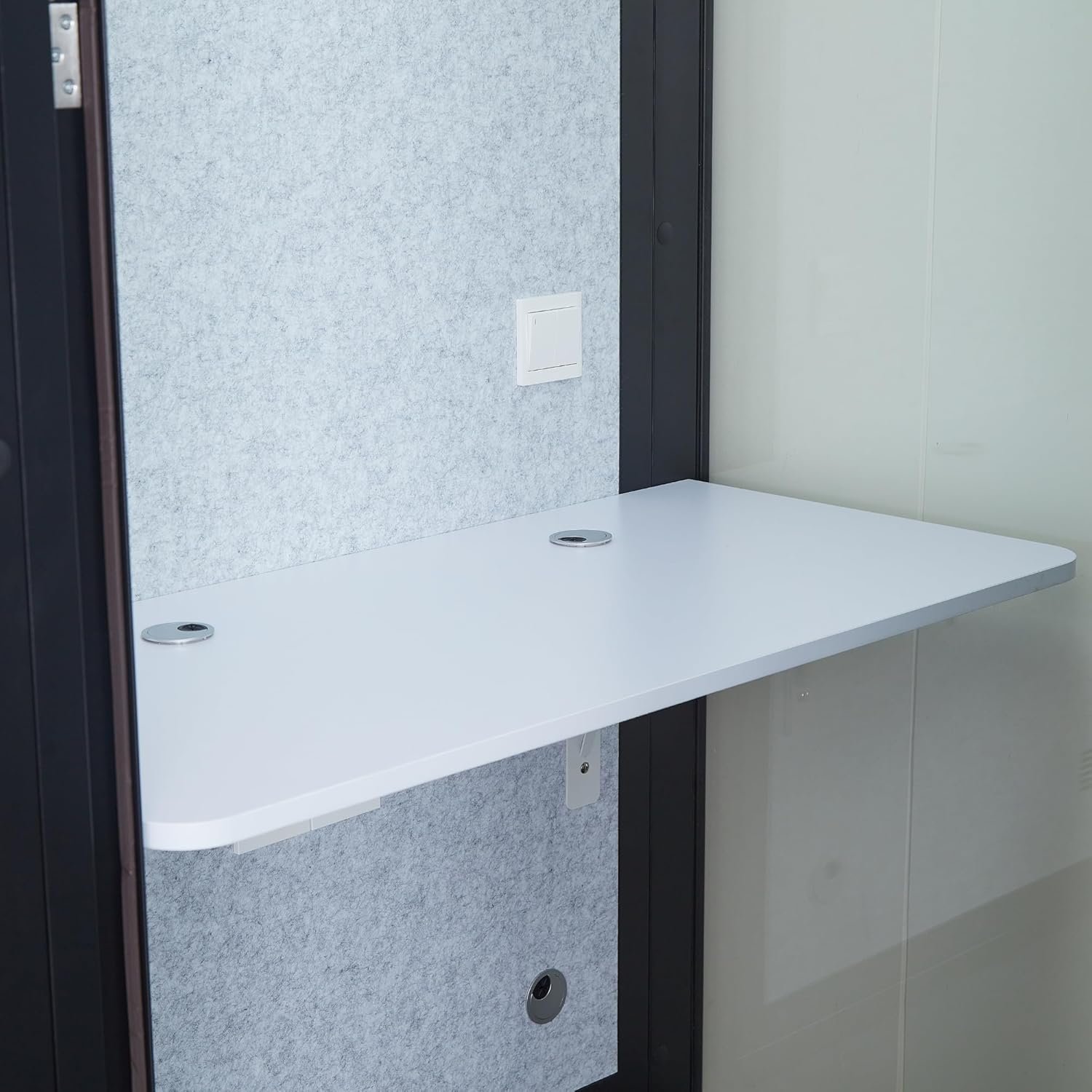 GEARONIC Mobile Office Pod Booth, Sound Proof Booth for Home, Mobile Roller with Desk, LED Light, Fans and AC USB Ports (Black Obsidian) - Image 7