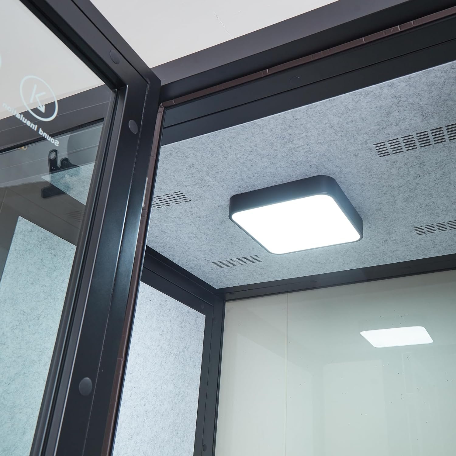 GEARONIC Mobile Office Pod Booth, Sound Proof Booth for Home, Mobile Roller with Desk, LED Light, Fans and AC USB Ports (Black Obsidian) - Image 5